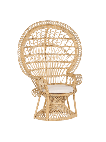 Beliani Sessel EMMANUELLE in Braun/Beige - (W) 120 x (H) 150 x (L) 50 cm