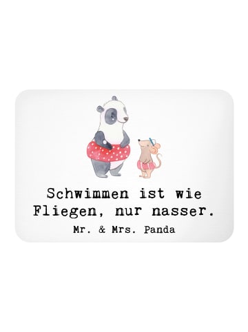 Mr. & Mrs. Panda Kühlschrankmagnet Schwimmen wie Fliegen mit Spruch in Weiß