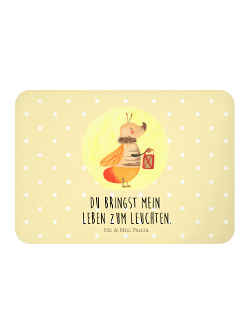 Mr. & Mrs. Panda Kühlschrankmagnet Glühwürmchen mit Spruch in Gelb Pastell