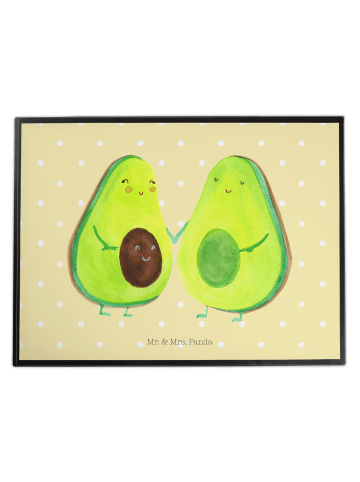 Mr. & Mrs. Panda Schreibunterlage Avocado Pärchen ohne Spruch in Gelb Pastell