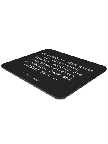 Mr. & Mrs. Panda Mousepad Spruch Dankbarkeit für kleine Dinge mi... in Schwarz