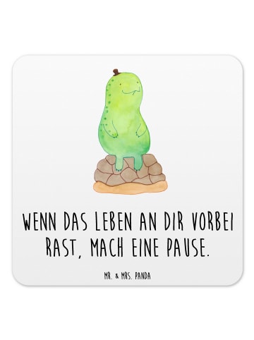 Mr. & Mrs. Panda Bierdeckel Schildkröte Pause mit Spruch in Weiß