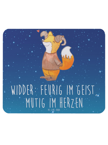 Mr. & Mrs. Panda Mauspad Widder Astologie mit Spruch in Sternenhimmel Blau