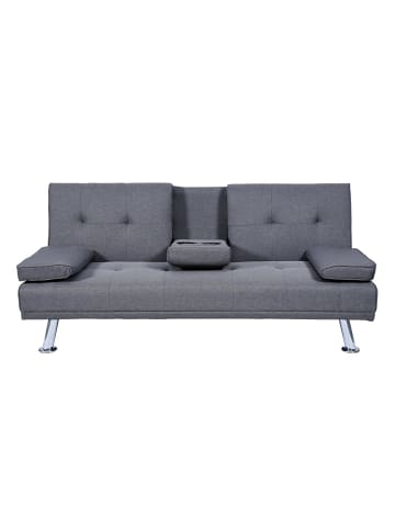 MCW 3er-Sofa F60 mit Tassenhalter, Textil, dunkelgrau