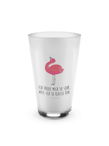 Mr. & Mrs. Panda Teeglas Flamingo Stolz mit Spruch in Transparent