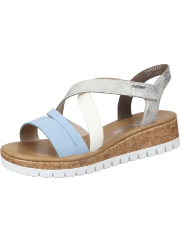 rieker Komfort-Sandalen in aqua/offwhite/fog-silver