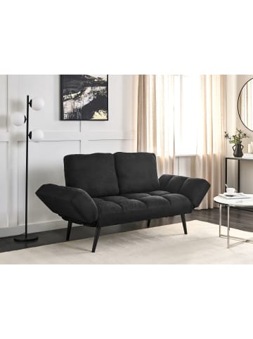 Beliani 2-Sitzer Sofa BREKKE in Schwarz/Schwarz - (W) 158 x (H) 88 x (L) 75 cm