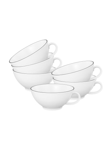 Seltmann Weiden 6er Set Teetassen Lido Black Line 140 ml in weiß