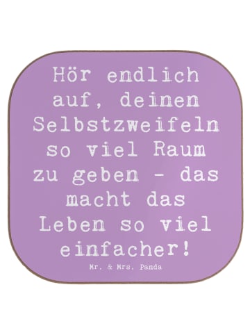 Mr. & Mrs. Panda Holzuntersetzer Spruch Zweifel an sich selbst m... in Lavendeltraum