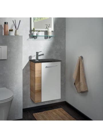 Fackelmann 2tlg-Gäste-WC-Set SBC in hellbraun - 45(B) x 61,5(H) x 25(T) cm