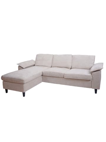 MCW Sofa-Garnitur O71 L-Form Liegefläche links/rechts 84x229x140cm, Beige