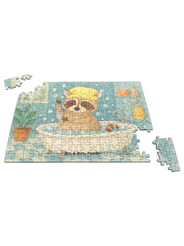 Mr. & Mrs. Panda Puzzle Waschbär Design ohne Spruch in Weiß