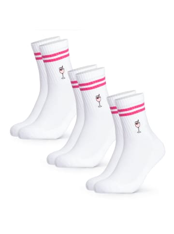 Occulto 3er Pack Motiv Tennissocken mit Streifen Summer in Wildberry
