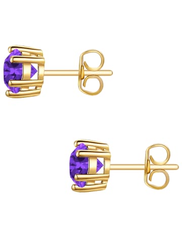 Glanzstücke München Ohrstecker Sterling Silber gelbgold Amethyst in gelbgold