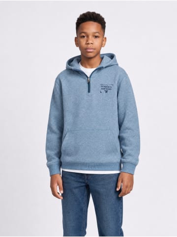 Petrol Industries Melierter Hoodie mit kurzem Reißverschluss Ironpark in Blau