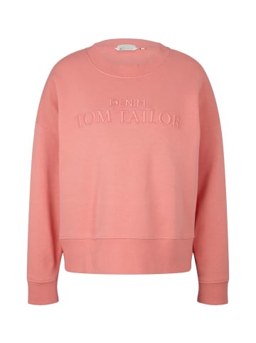 TOM TAILOR Denim Pullover OVERSIZED LOGO in Pink