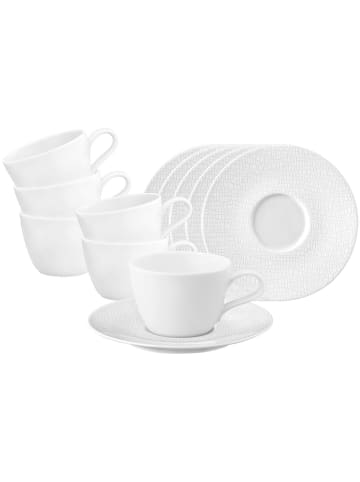 Seltmann Weiden 6er Set Kaffeetassen mit Untertassen Life Fashion 240 ml in Luxury White