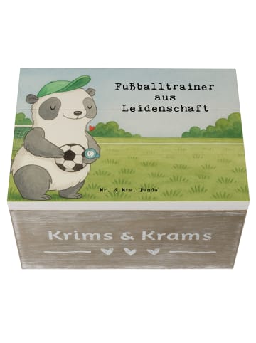 Mr. & Mrs. Panda Holzkiste Fußballtrainer Leidenschaft Design mi... in Weiß