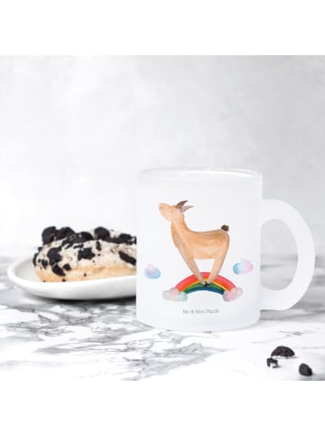 Mr. & Mrs. Panda Glühweinbecher Lama Regenbogen ohne Spruch in Transparent