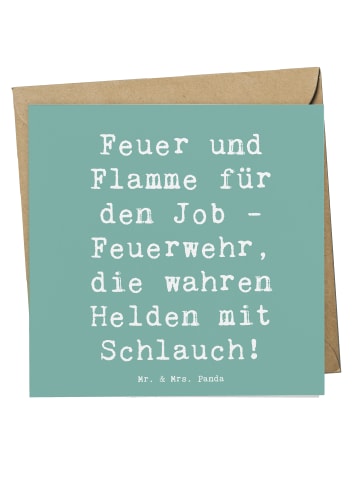 Mr. & Mrs. Panda Deluxe Karte Spruch Feuerwehrmann Helden mit Sp... in Meeresbrise
