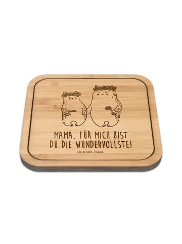 Mr. & Mrs. Panda Glasuntersetzer Bären mit Blumenkranz mit Spruch in Transparent