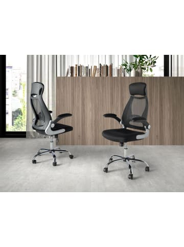 Angel Cerdá Büro-Drehstuhl 4140 in Schwarz / Stahl – (B)66 x (H)62 x (T)117 cm