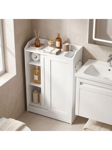 VASAGLE Badschrank in Weiß - (B)20 x (H)80 x (T)60 cm