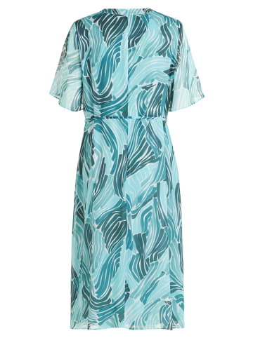 BETTY & CO Chiffonkleid mit Flügelärmeln in Petrol/Mint