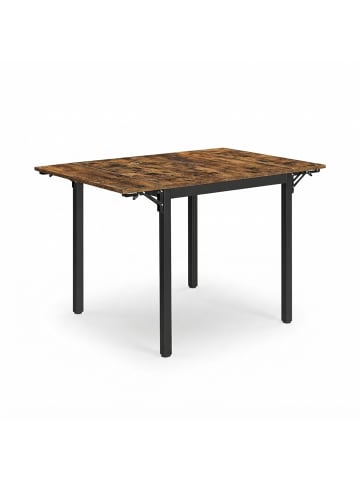 relaxdays Esstisch in Dunkelbraun/ Schwarz – (B)120 x (H)76 x (T)78 cm