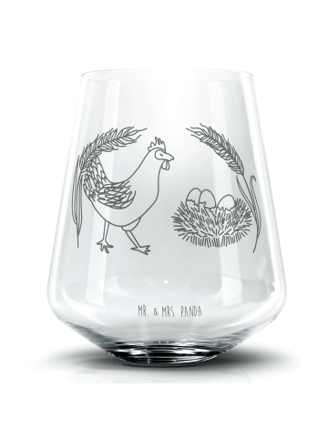 Mr. & Mrs. Panda Blümchentail Glas Huhn Stolz ohne Spruch in Transparent