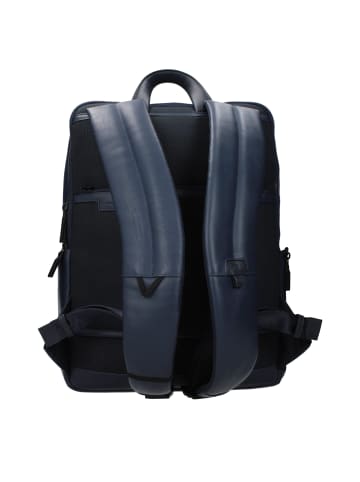 Piquadro Blau Leder Rucksack