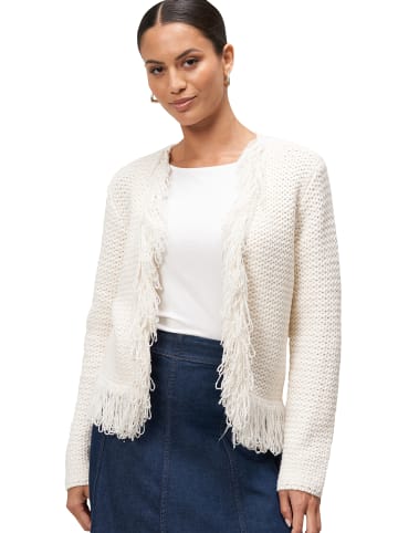 Zero  Strickjacke mit Fransen in CreamWhite