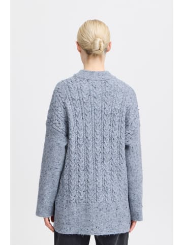 b.young Strickpullover BYNATA CABLE JUMPER 20815277 modischer Longpullover in Blau