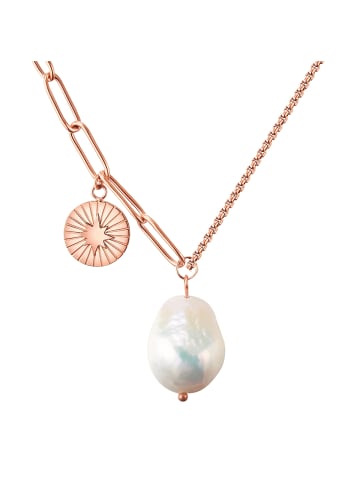 Valero Pearls Halskette aus Edelstahl mit Süßwasser-Zuchtperle in roségold