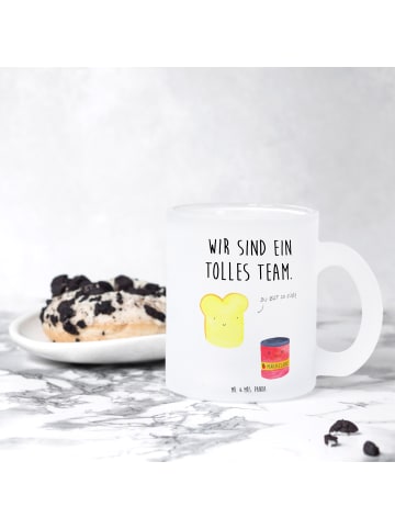 Mr. & Mrs. Panda Trinkglas Toast Marmelade mit Spruch in Transparent
