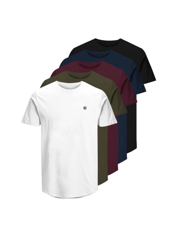 Jack and Jones Tee SS Crew Neck 5PK in Mehrfarbig