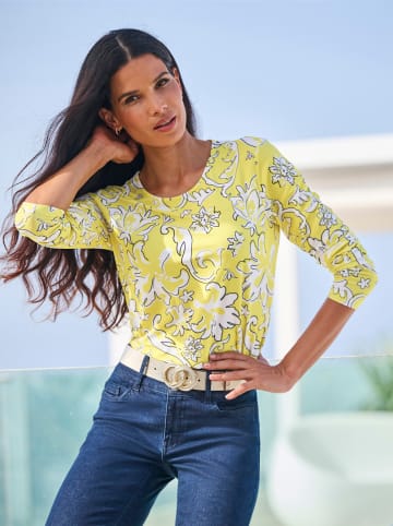 Heine Langarmshirt in limone-ecru-bedruckt