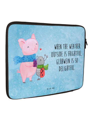 Mr. & Mrs. Panda Schutzhülle Notebook Glühschwein Smörle mit Spruch in Eisblau