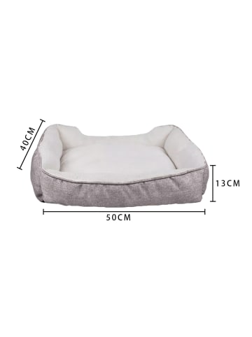 Intirilife Hundebett Katzenbett 50 x 40 x 13 cm in Grau - 50 x 40 x 13 cm