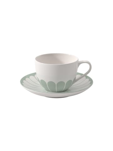 Villeroy & Boch Cappuccinotasse mit Untertasse Fleur Couleur 300 ml in Vert