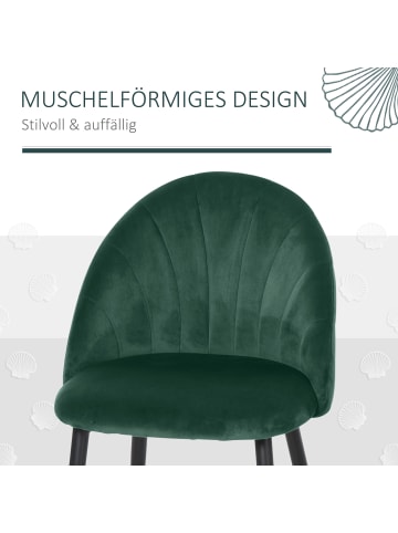 HOMCOM Esszimmerstuhl-52B x 54T x 79H cm-Grün