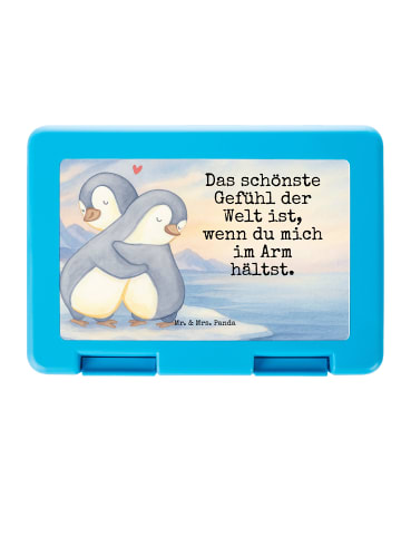Mr. & Mrs. Panda Brotdose Pinguine Kuscheln Design mit Spruch in Weiß
