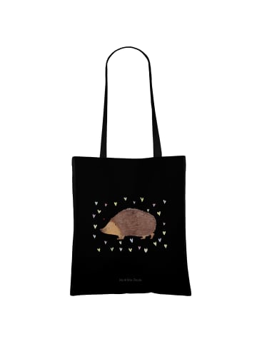 Mr. & Mrs. Panda Shopper Igel Herzen ohne Spruch in Schwarz