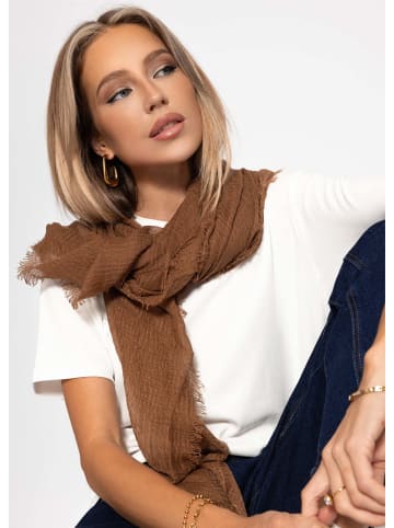 SASSYCLASSY Musselin Schal in Dunkelbraun