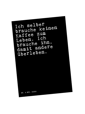 Mr. & Mrs. Panda bildkarte Ich selber brauche keinen... mit Spruch in Schwarz
