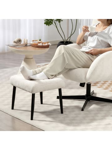 HOMCOM Sitzhocker-45L x 41B x 38H cm-Cremeweiß