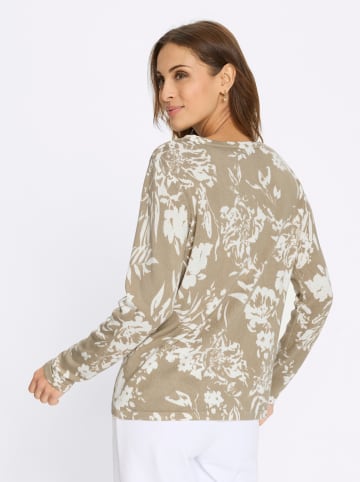 WITT WEIDEN Rundhals-Pullover in ecru-beige-bedruckt