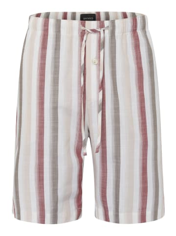 Hanro Schlafshorts Night & Day in russet beige stripe