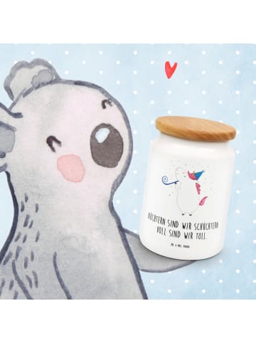 Mr. & Mrs. Panda Keksdose Einhorn Party mit Spruch in Weiß