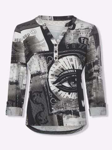 Heine Blusenshirt in weiß-schwarz-bedruckt